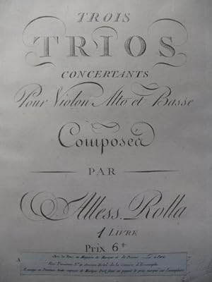 ROLLA Alessandro 3 Trios Violon Alto 1795