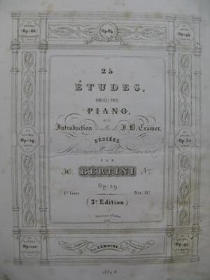 BERTINI Henri 25 Etudes op 29 Piano ca1840