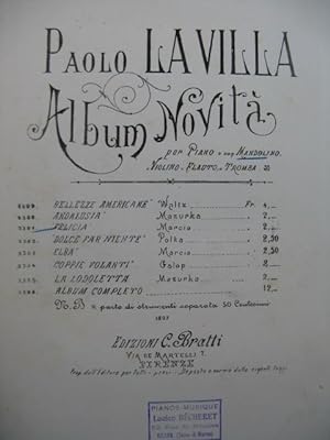 LA VILLA Paolo Felicia Marcia Piano Mandoline ou Violon 1897