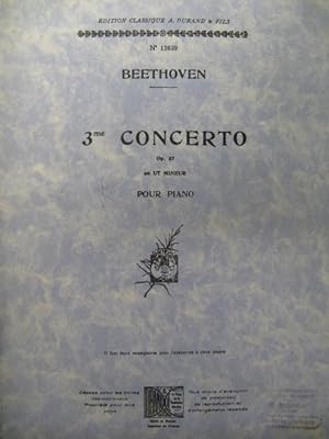 BEETHOVEN Ludwig van Concerto No 3 op 37? Piano 4 mains 1949