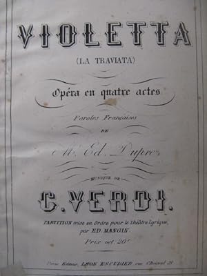 VERDI Giuseppe Violetta La Traviata Opera XIXe