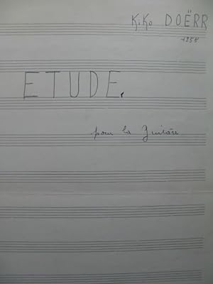 DOËRR Charles-Kiko Etude Manuscrit Guitare 1955