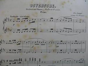 SUPPÉ François Dichter und Bauer Ouverture Piano 4 mains XIXe