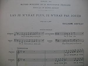 COSTELEY Guillaume Las Je n'yray plus Renaissance Chant