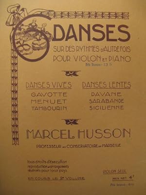 HUSSON Marcel Danses Dédicace Violon Piano