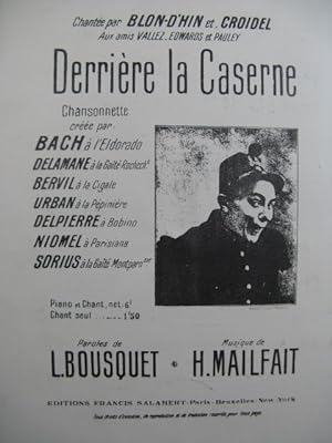 MAILFAIT H. Derrière la Caserne Chant Piano 1920