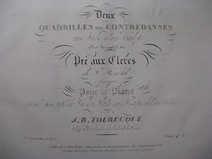 TOLBECQUE J. B. Quadrille n° 1 et Valse Piano Violon Flute Flageolet ca1833