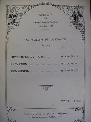 CHRÉTIEN Edwige Offertoire Communion Orgue 1928