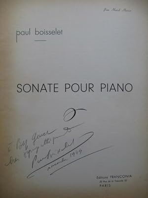 BOISSELET Paul Sonate Dédicace Piano 1948