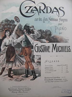 MICHIELS Gustave Czardas Airs Hongrois No 2 Piano 4 mains 1903