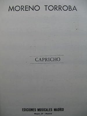 MORENO-TORROBA F. Capricho Guitare 1956