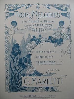 MARIETTI G. Vis parmi les Fleurs Chant Piano
