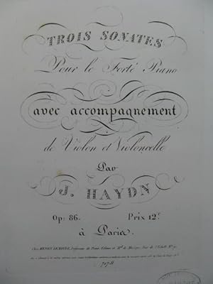 HAYDN Joseph Trois Sonates Piano Violon Violoncelle ca1825