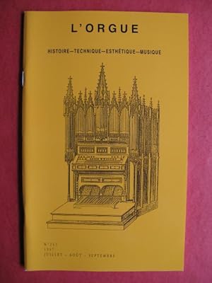 L'ORGUE Revue N° 243 Juillet Aout Septembre 1997