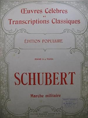 SCHUBERT Franz Marche Militaire op 51 No 1 Piano 4 mains