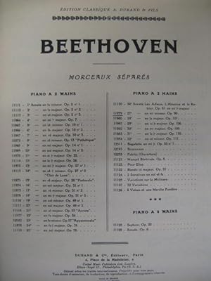 BEETHOVEN Sonate No 27 op 90 Piano 1950