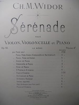 WIDOR Ch. M. Sérénade Piano Violon Violoncelle 1896