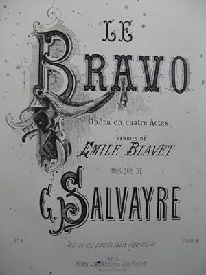 SALVAYRE Gaston Le Bravo Chanson Vénitienne Chant Piano 1877