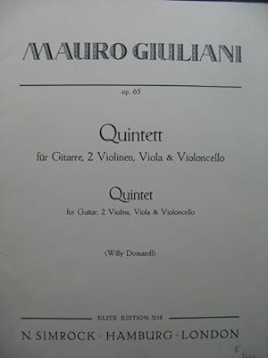 GIULIANI Mauro Quintett Guitare Violons Alto Violoncelle