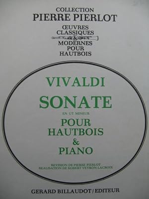 VIVALDI Antonio Sonate Ut min Hautbois Piano ou Clavecin 1970
