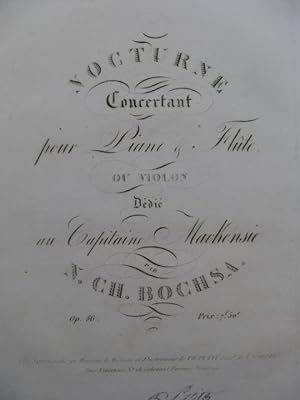 BOCHSA Nicolas Charles Nocturne Concertant op 86 Piano Flûte ca1820