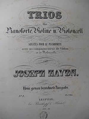 HAYDN Joseph Trio n° 1 à 25 Piano Violon Violoncelle ca1850