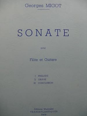 MIGOT Georges Sonate pour Flute et Guitare 1967