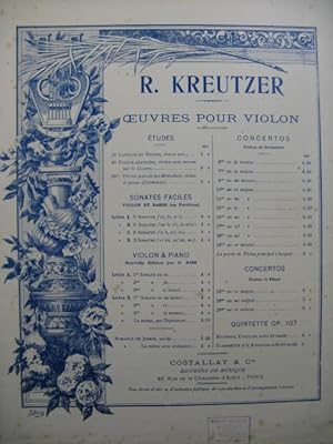 KREUTZER Rodolphe Trois Sonates Violon Basse