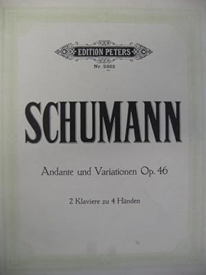 SCHUMANN Robert Andante und Variationen 2 Pianos 4 mains