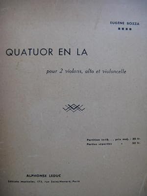 BOZZA Eugène Quatuor en La Violon Alto Violoncelle 1946