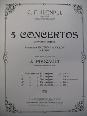 HAENDEL Concerto No 5 Hautbois Piano