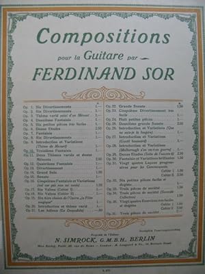 SOR Ferdinand Fantaisie op 10 No 3 Guitare