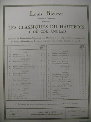COUPERIN F. Berceuse Hautbois Cor Piano 1947?