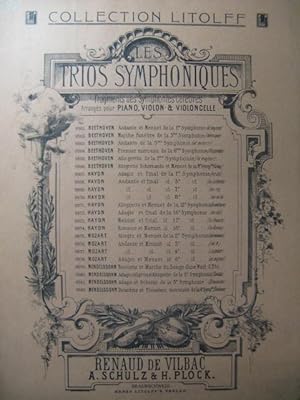 BEETHOVEN Marche Funèbre Piano Violon Violoncelle ca1880