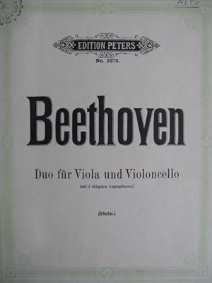 BEETHOVEN Duo Alto Violoncelle