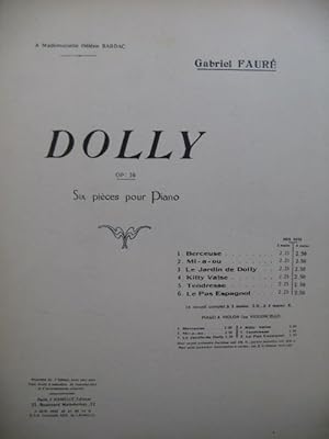 FAURÉ Gabriel Dolly Piano 4 mains 1928