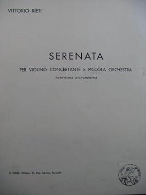 RIETI Vittorio Serenata Violon Orchestre 1932