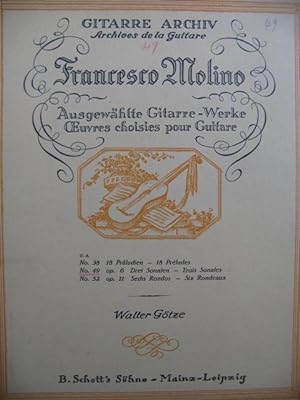MOLINO Francesco Trois Sonates Guitare