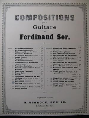 SOR Ferdinand Six Valses op. 18 Guitare