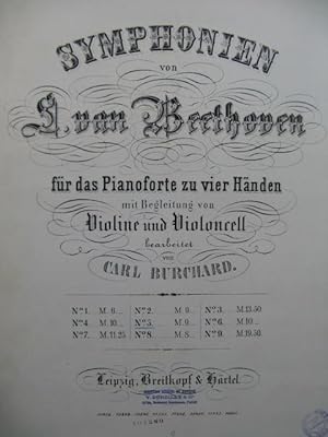 BEETHOVEN Symphonie No 5 Piano 4 mains Violoncelle Violon ca1867