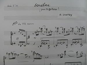 CHATRY G. Sonatine pour 2 Guitares Manuscrit ca1960