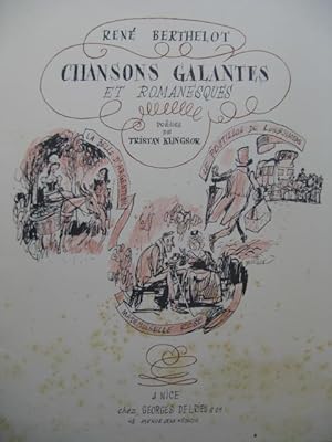 BERTHELOT René Chansons Galantes Chant Piano Dédicace 1970