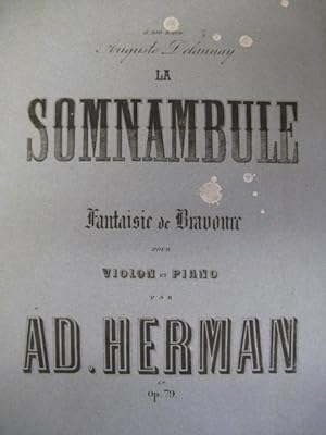 HERMAN Adolphe La Somnambule op 79 Piano Violon 1865