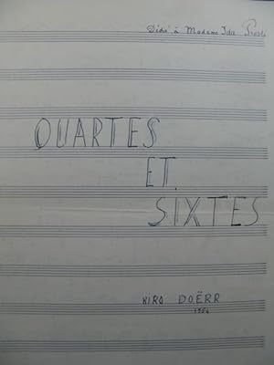 DOËRR Charles-Kiko Quartes et Sixtes Manuscrit Guitare 1954