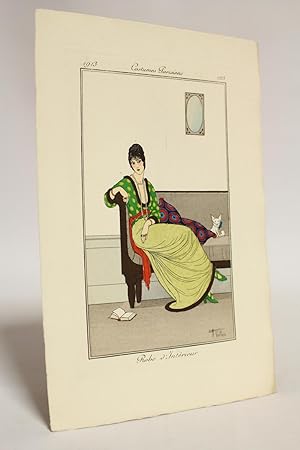 Costumes parisiens. Robe d'intérieur (pl.125, Journal des Dames et des Modes, 1913 n°55)
