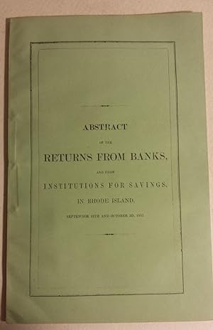 Abstract Exhibiting the Condition of the Rhode Island Banks on Tuesday, the 13th day of September...
