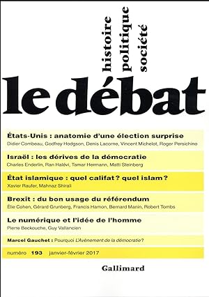 revue Le Débat N.193 ; janvier 2017