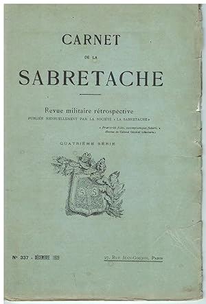 Carnet de la Sabretache, n° 337, décembre 1929.