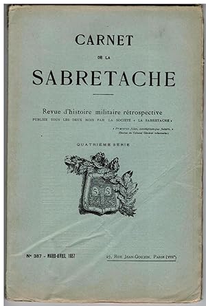Carnet de la Sabretache, n° 387, mars - avril 1937.