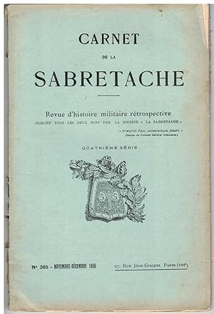 Carnet de la Sabretache, n° 385, novembre - décembre 1936.